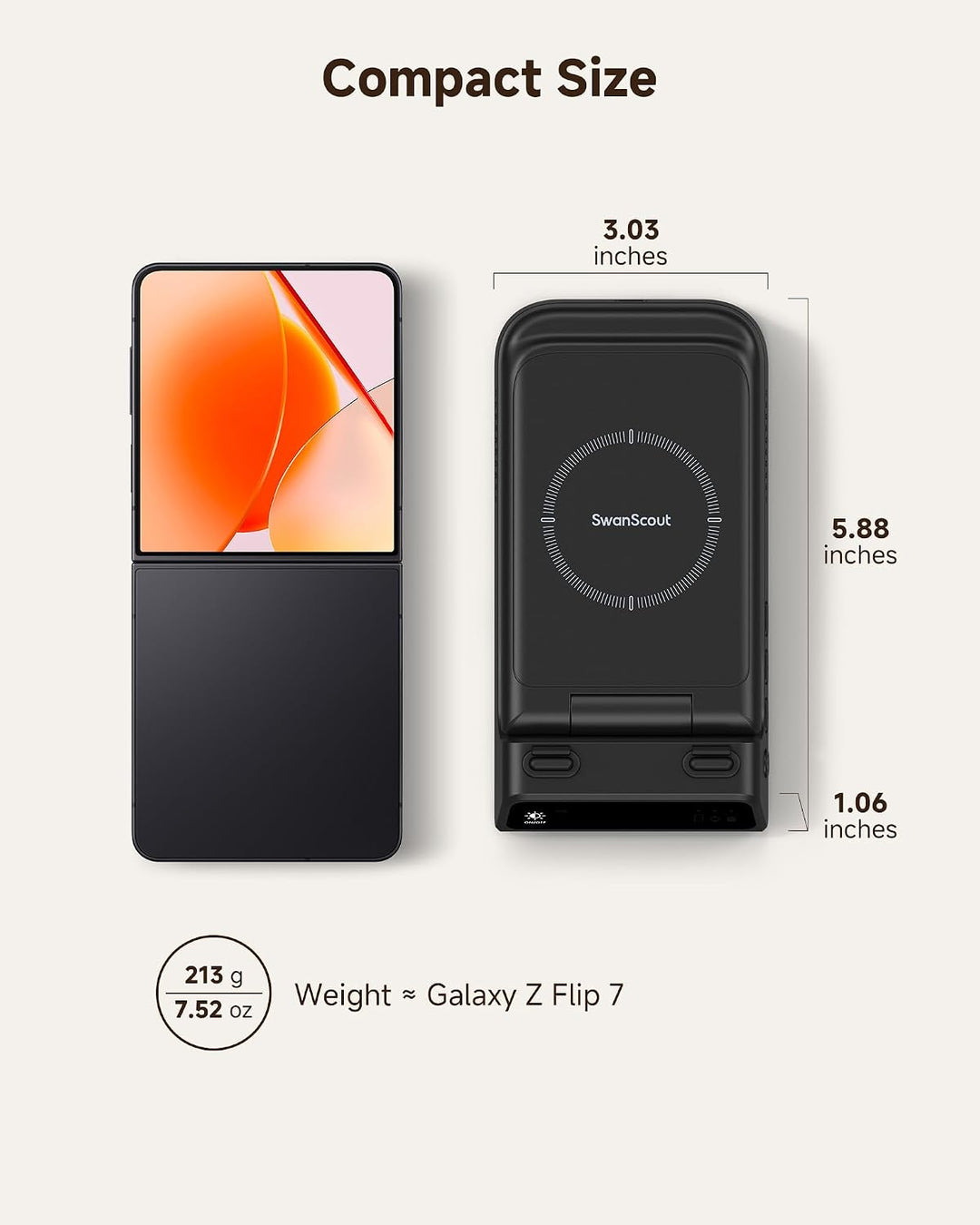 Induktive Ladestation für Samsung Z Flip 8, Faltbare Ladegerät für Samsung | 3 in 1 Kabelloses Ladeg