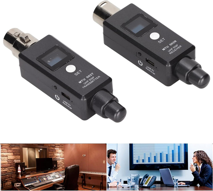 VBESTLIFE 470-960 MHz Funkmikrofon-Adapter Eingebaute Dual-Antennen, Wiederaufladbares Funkmikrofon