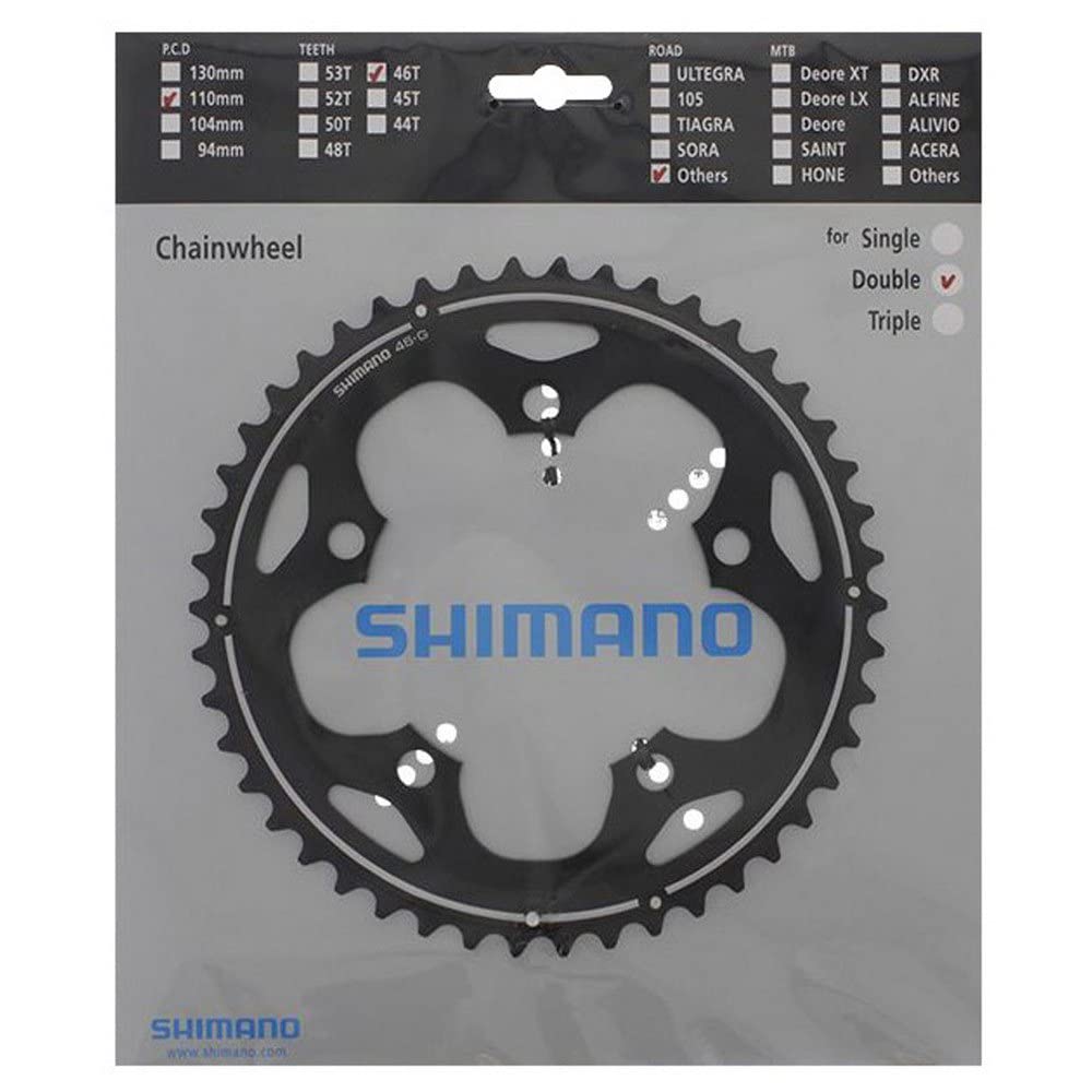 SHIMANO XC50 Cyclo-Cross Kettenblatt (46T | 5L | 110LK | schwarz), Schwarz