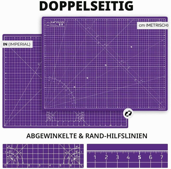La Canilla Schneidematte A2 Selbstheilend (60x45 cm - 24x18") Cutting Mat Schneideunterlage für Bast