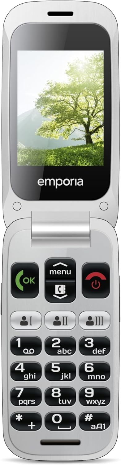 emporiaONE, Seniorentelefon, Klapphandy ohne Vertrag, Handy mit Notruftaste, 2,4 Zoll Display, Silbe