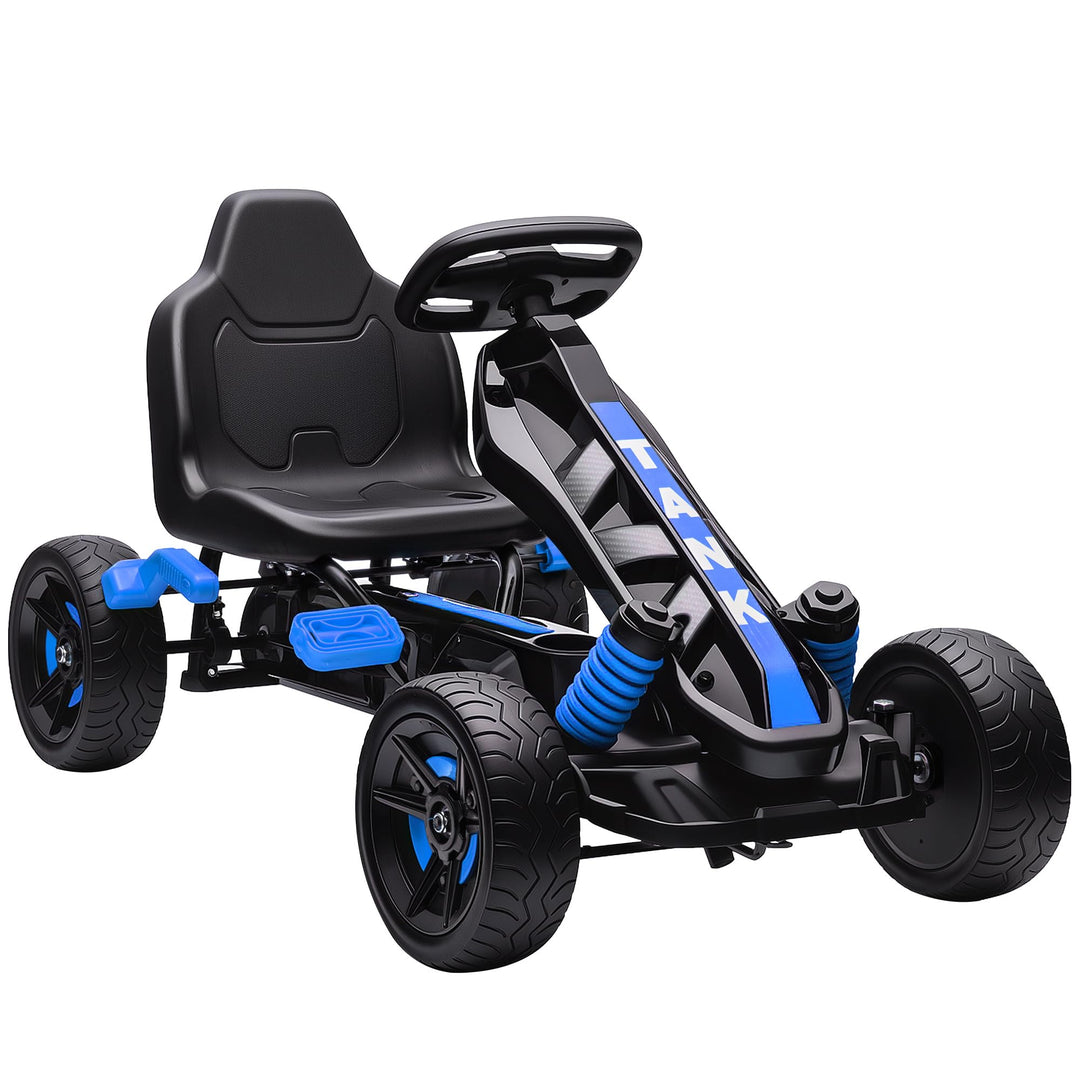 AIYAPLAY Gokart Tretauto mit Handbremse, Automatisches Kupplungssystem, Vor- und Rückwärtsgang, Tret