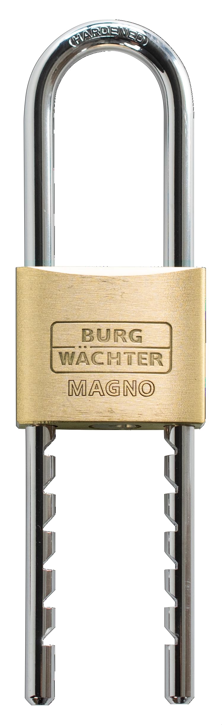 BURG-WÄCHTER Vorhängeschloss, Vorhangschloss mit 2 Schlüsseln, 8 mm Bügelstärke, Massiver Messingkör