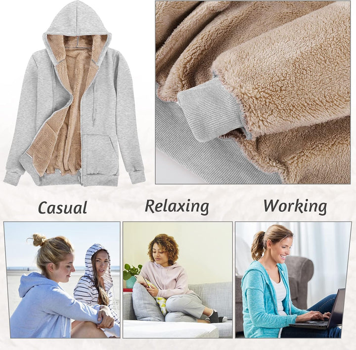 UMIPUBO Hoodie Damen Sweatjacke Fleecejacke Kapuzenpullover Warm Oberteil, Herbst und Winter Sweatsh