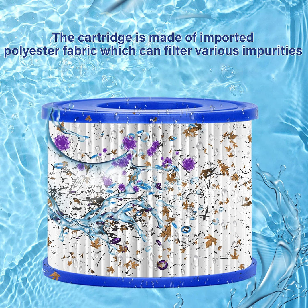 Sosayet Filter VI für Pool, 6 Stück Filterkartuschen VI für Bestway Miami, Monaco Lay-Z-Spa, Vegas,