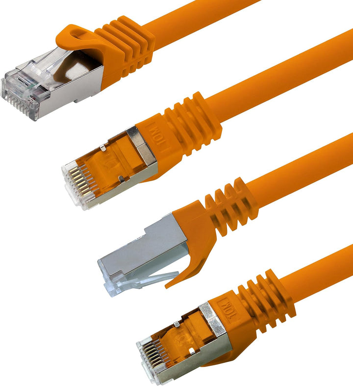 5m - orange - 10 Stück Cat7 Netzwerkkabel SFTP Patchkabel Lankabel Rohkabel 10GB/s - 500 Mhz konfekt