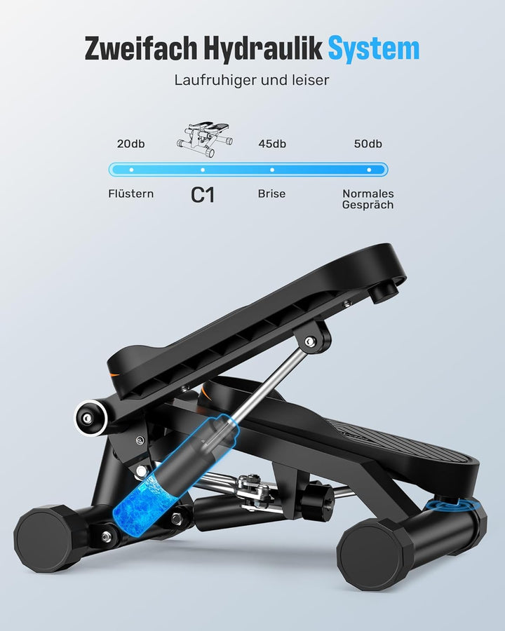 Sportsroyals Exercise Stair Stepper für Zuhause – Up-Down Swing Stepper mit Power Ropes for Bein/Arm