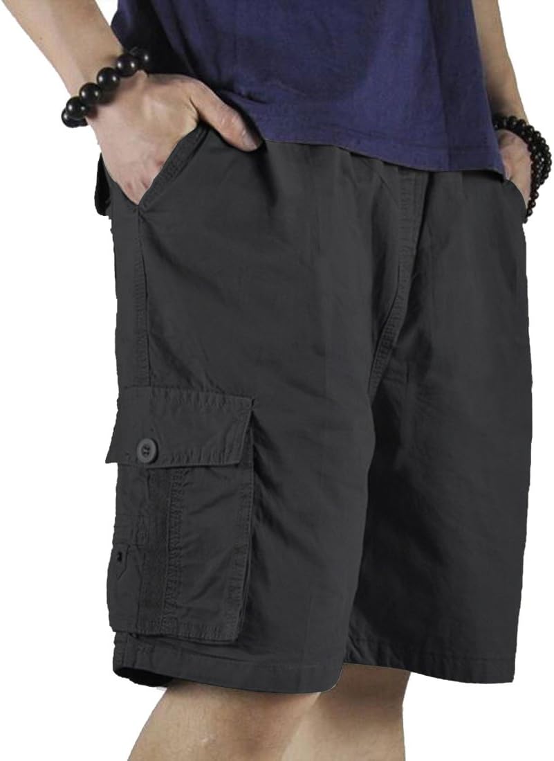 Putaowor Herren Sommer Cargo Shorts Kurze mit Elastischem Bund und Relaxed Fit volle elastische Tail