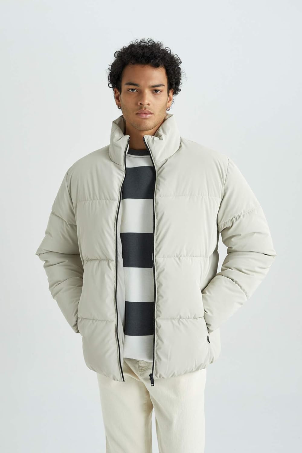 DeFacto Herren Jacket L Off White, L Off White