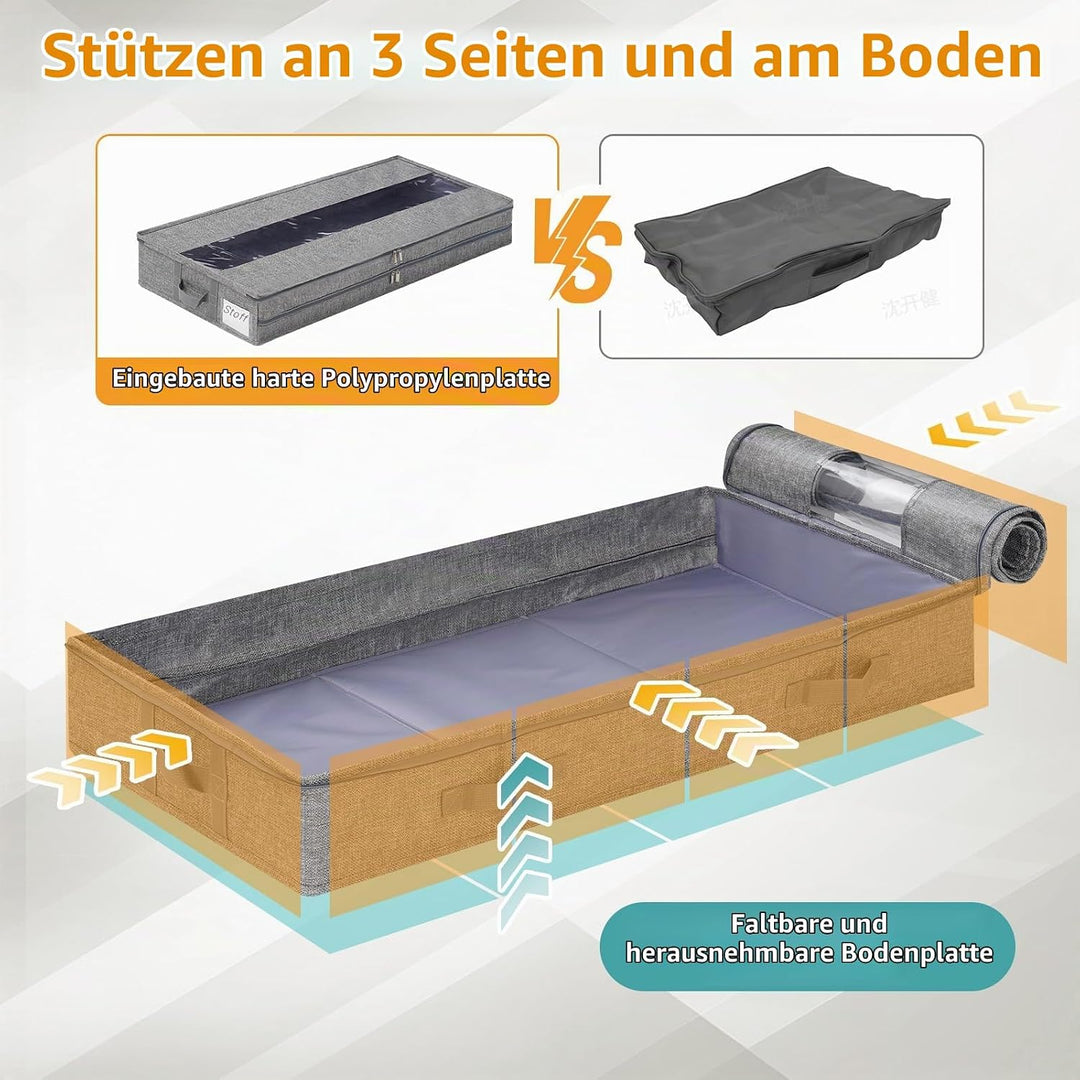 GARPROVM Stabil Unterbett Aufbewahrungsbox 3er Set, 85x40x12cm Formstabil Unterbettkommode Unterbett