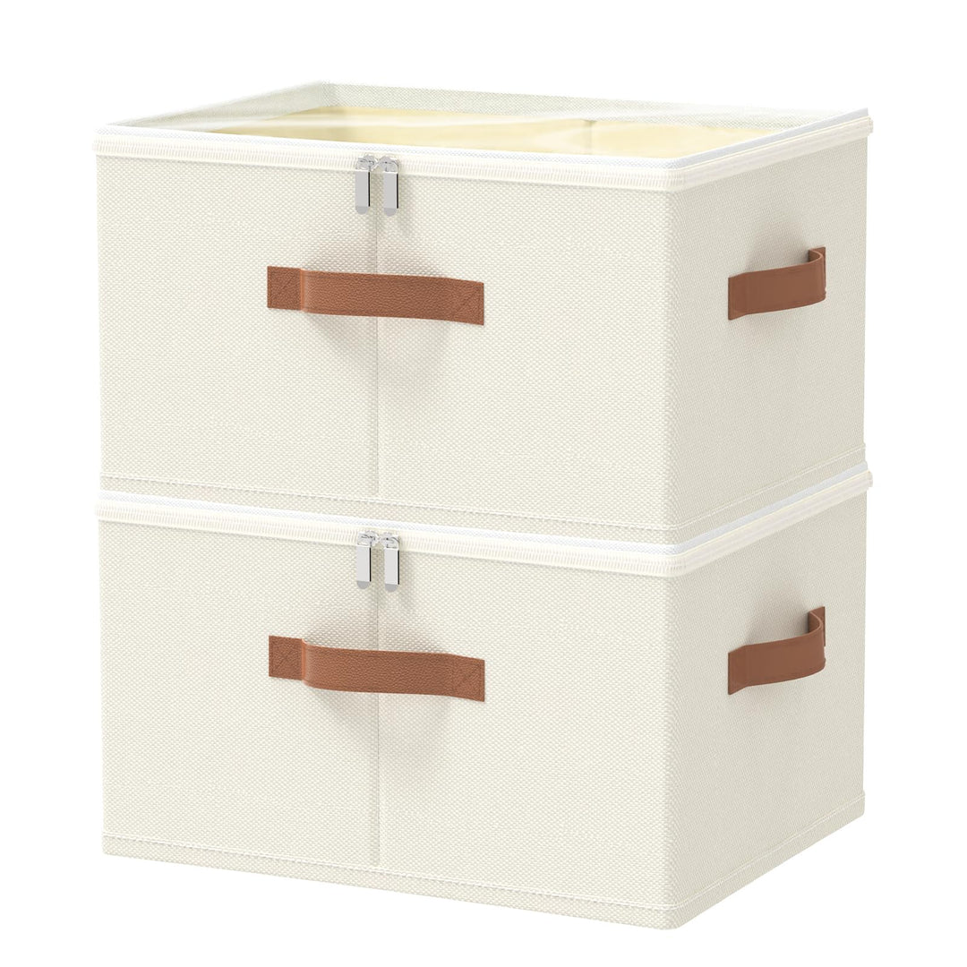 OUTBROS Aufbewahrungsbox mit Deckel, Faltbare Stoffboxen, Kleiderschrank Organizer, Unterbett Aufbew