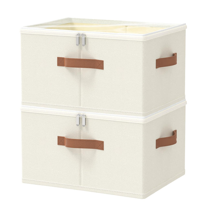 OUTBROS Aufbewahrungsbox mit Deckel, Faltbare Stoffboxen, Kleiderschrank Organizer, Unterbett Aufbew