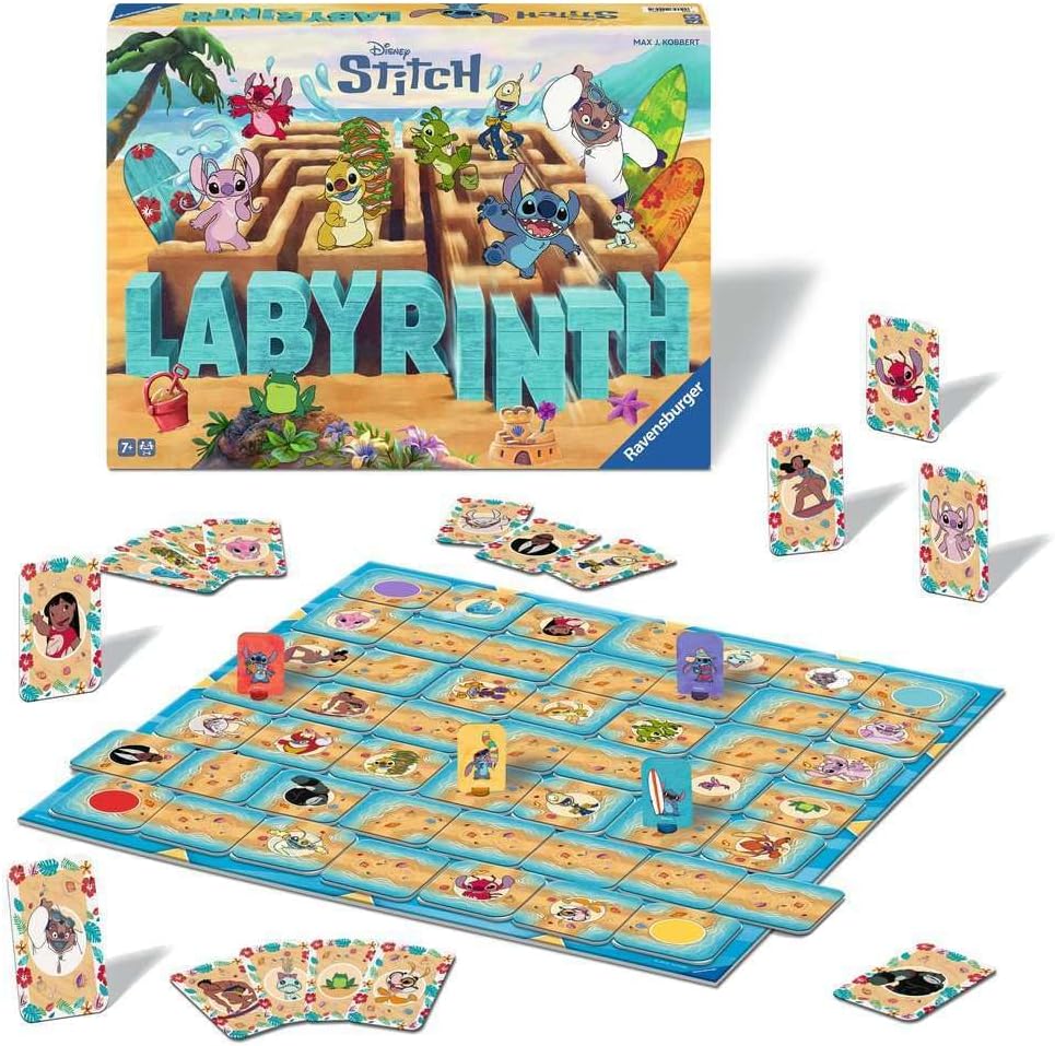 Ravensburger 24943 - Stitch Labyrinth - Der Spieleklassiker für 2-4 Spieler ab 7 Jahren mit dem lieb