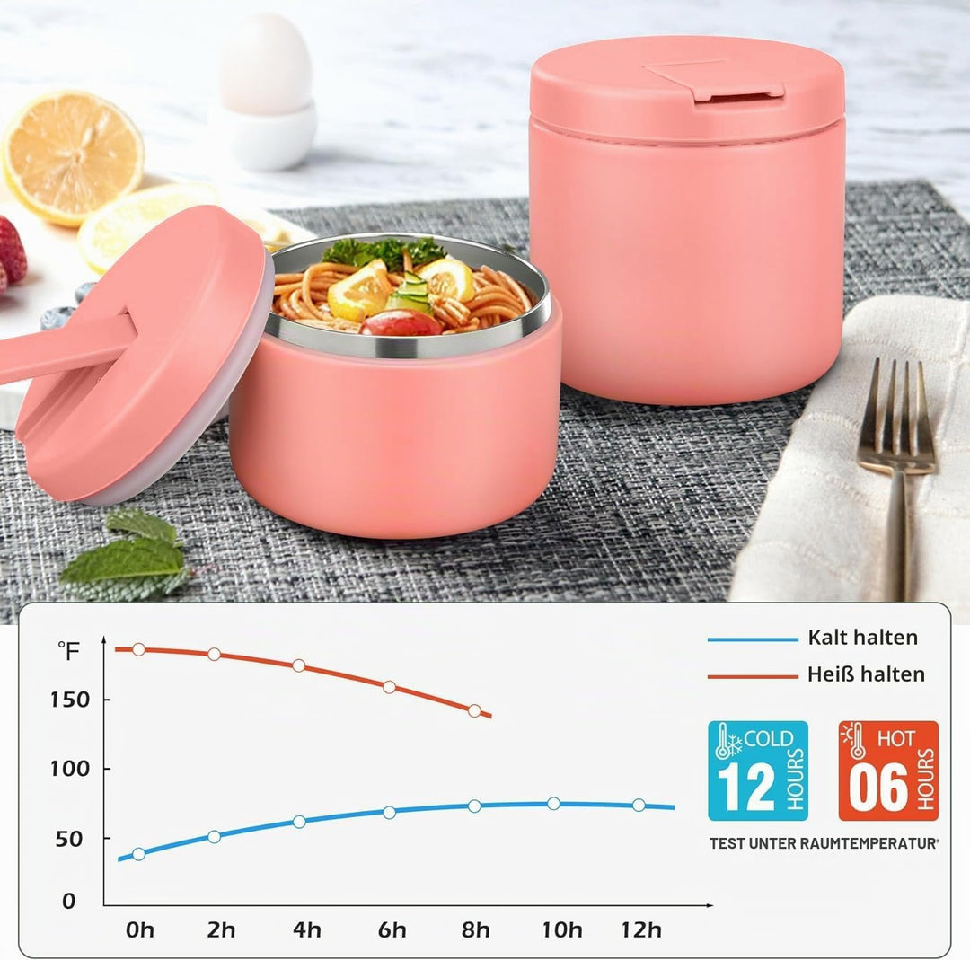 Itslife Thermobehälter für Essen 350ml Edelstahl Warmhaltebebehälter, Auslaufsicherer Lunchbehälter