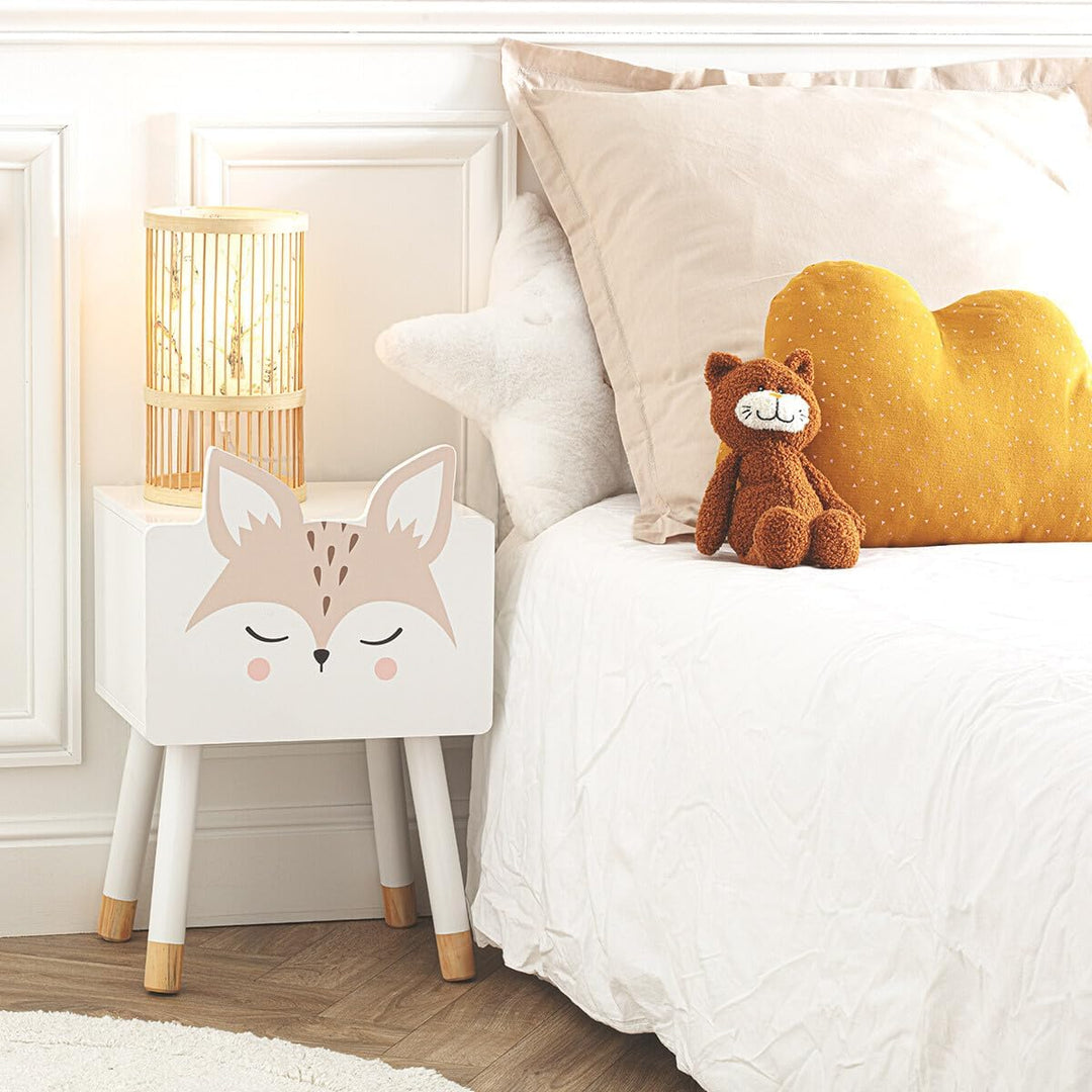 Kinder Nachttisch Fuchs - weiss - Holz - Mehrfarbig - Atmosphera créateur d'intérieur