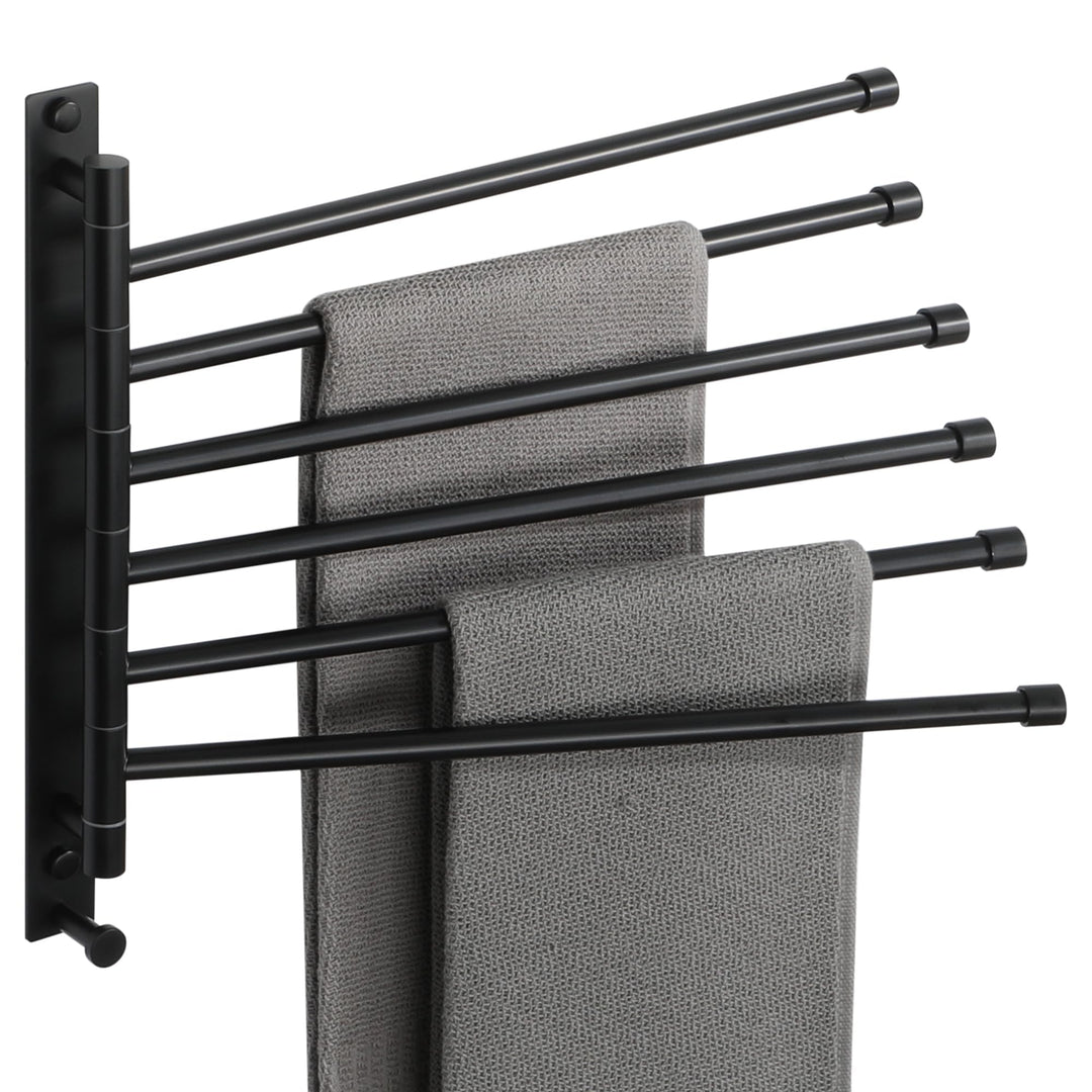 MOOCHE Handtuchhalter mit 6 Ausfahrbarer Arm 37.5cm, SUS304 Edelstahl Handtuchhalter mit 180° Schwen
