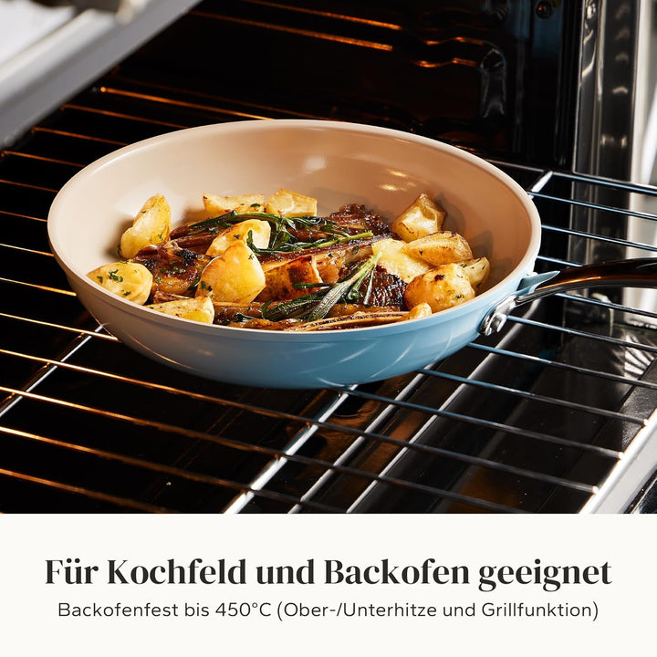 Redchef Keramik Pfanne 28cm, Antihaft Keramikbeschichtung Bratpfannen mit Edelstahlgriff, PTFE-frei