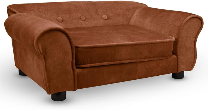 MG Design Haustiersofa in Braun – stabiles Holzgestell, weich gepolstert, pflegeleicht – Hundesofa &amp;
