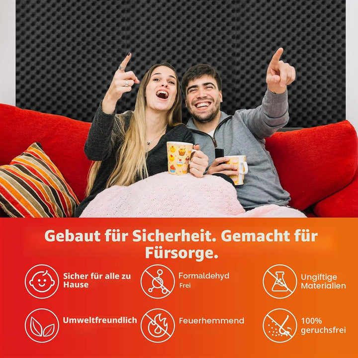 Akustikschaumstoff, 120 x 60 x 5 cm, schalldichte Schaumstoffplatten, feuerfeste Eierkisten-Platten
