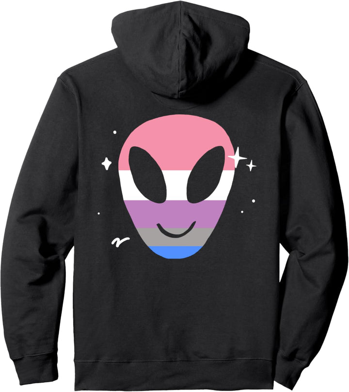 Genderfluid Alien LGBTQIA Pride Flagge Aesthetic Weltraum Pullover Hoodie