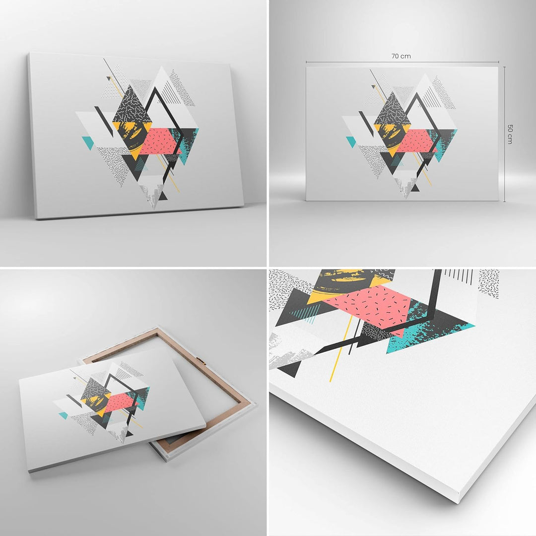 Bilder auf Leinwand Abstraktion modern Leinwandbild mit Rahmen 70x50cm Wandbilder Dekoration Wohnzim