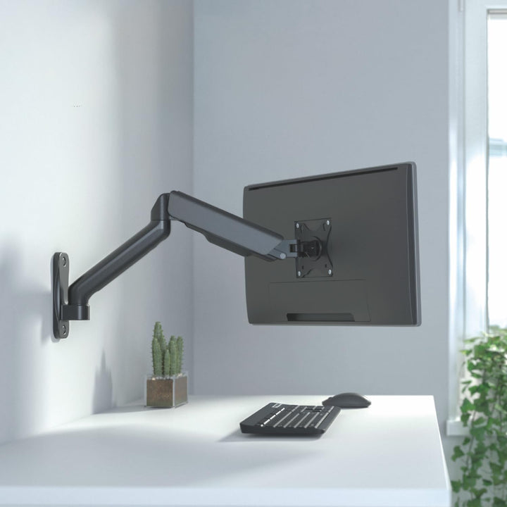 Maclean Doppelarm Monitor-Wandhalterung | Für 17-32" Flach- &amp; Curved-Bildschirme bis 9 kg | VESA 75x