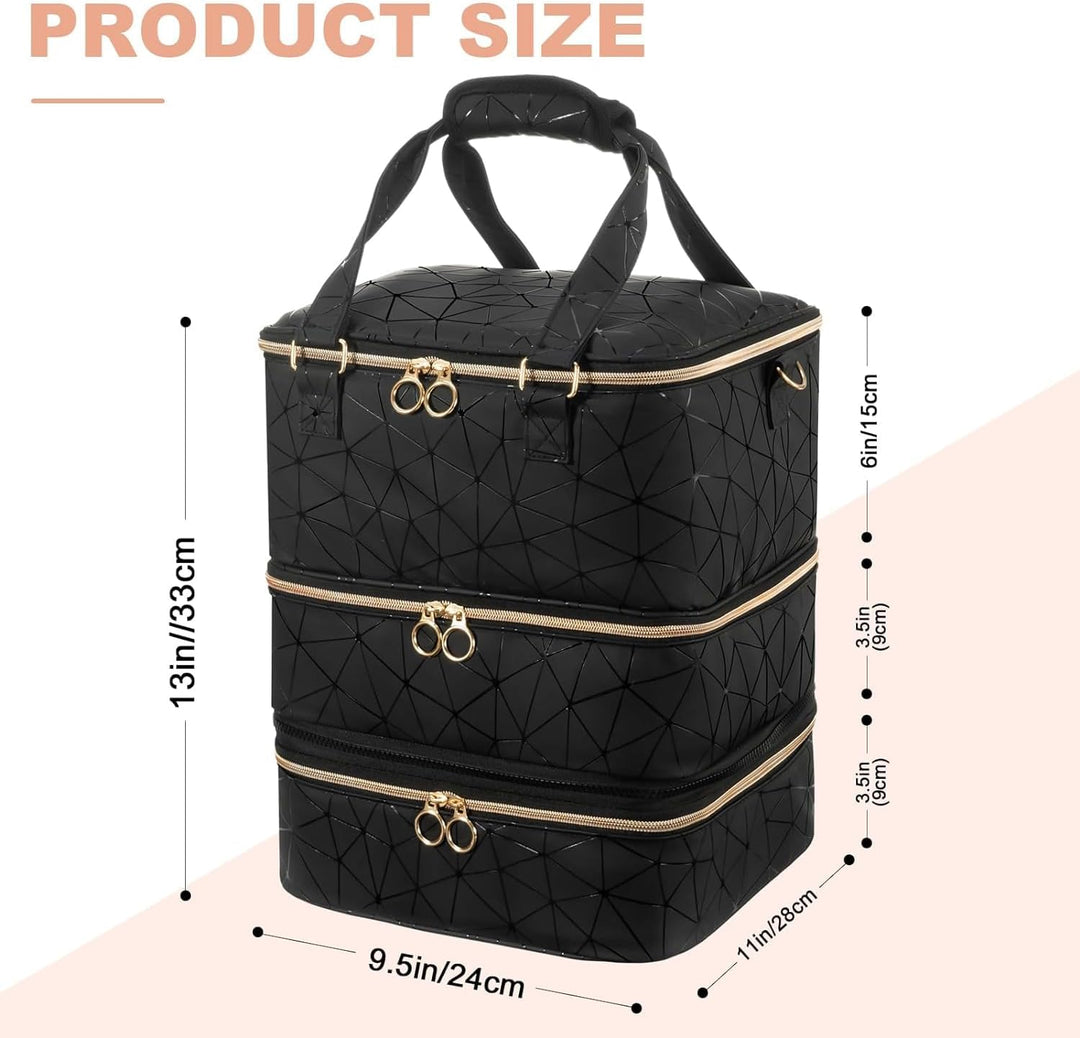 Uross Nagellack Organizer für 84 Nagellackflaschen und 1 LED-Nagellampe, Nagellack Aufbewahrung Tasc