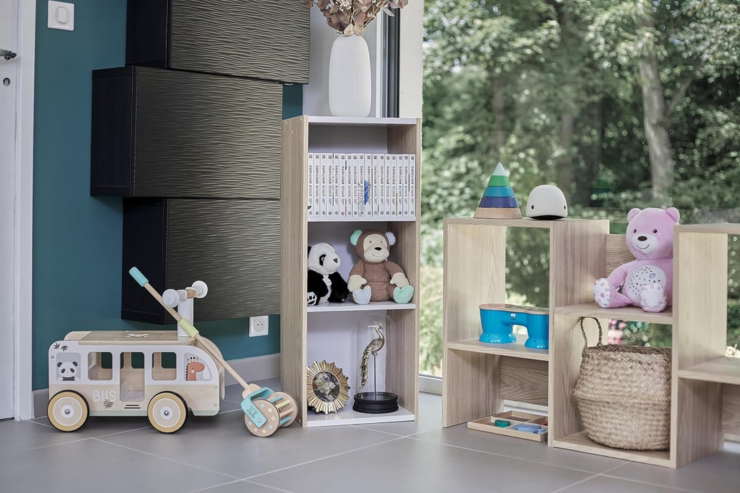 Iris Ohyama, Aufbewahrungsmöbel, Bücherregal, 3 modulare Regale, Modern, Design, Büro, Schlafzimmer,