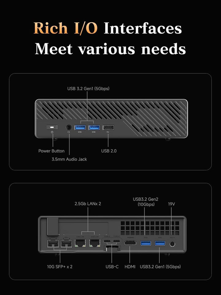 MINIS FORUM Mini PC MS-A2, AMD Ryzen 9 9955HX 16 Kerne/32 Threads Prozessor bis zu 5,4 GHz, AMD Rade