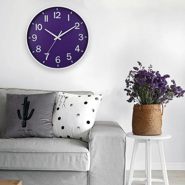 HZDHCLH 30cm Lautlos Wanduhr Schleichende Sekunde mit Arabisch Ziffer ohne Ticken für Dekoration Woh