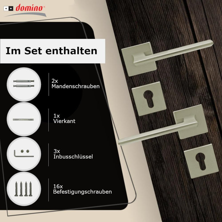 domino Türgriff ELIZA-QR M9 PZ-Profilzylinder Drückergarnitur für Zimmertüren Türdrücker-Set Rosette