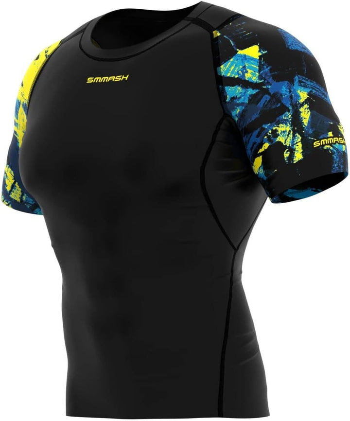 SMMASH Kompressionsshirt für Herren Compression Shirt Kurzarmshirt Sportshirt Funktionsshirt XS Cray