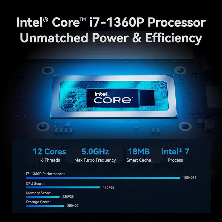 khadas Mind Mini PC, Intel Core i7-1360P 5.0GHz Mini Portable Computer with 5.55Wh Standby Battery,