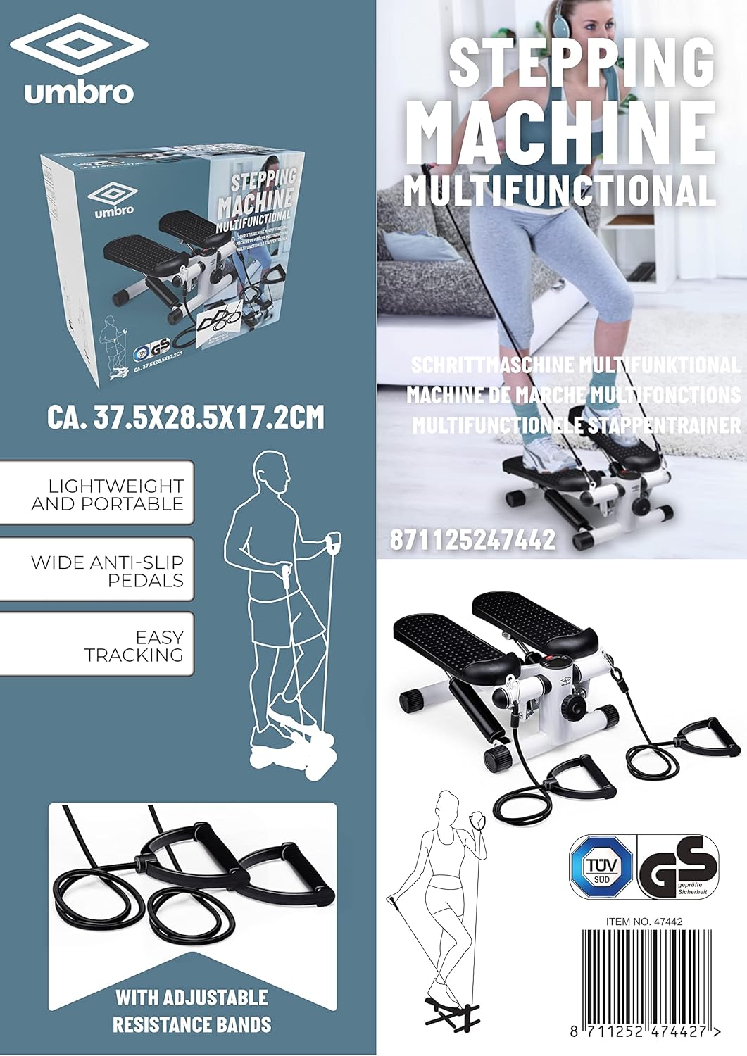 Umbro Mini Bike - Arm- und Beintrainer Stepper Fitness, Stepper Fitness