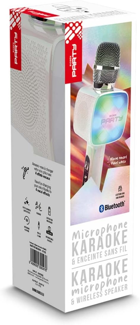 Bigben Karaoke-Mikrofon mit Lichteffekten (weiss), weiss