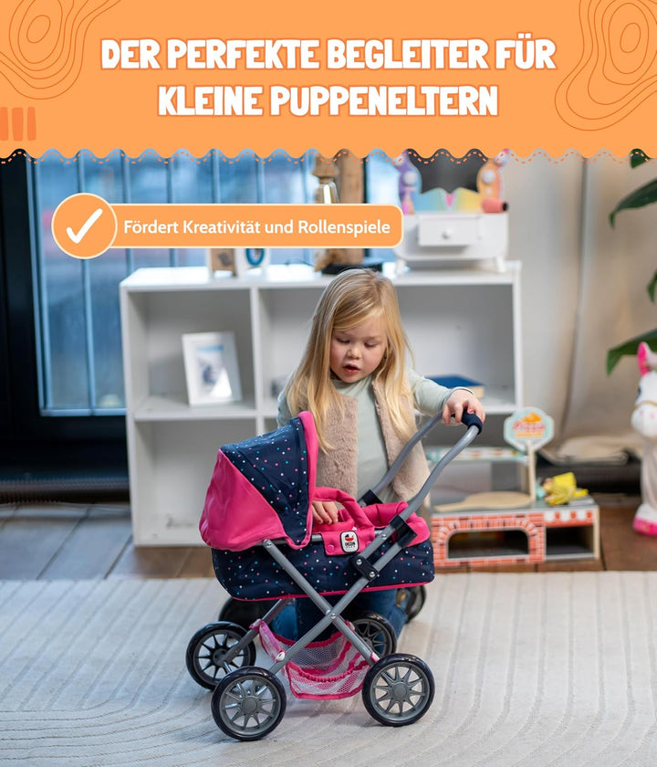 Bayer Chic 2000 - Puppenwagen Smarty, Kleiner Kinderpuppenwagen für Kinder ab 2 Jahren, Spielzeugkin