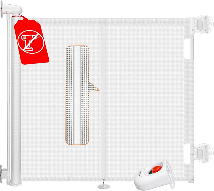 Ycozy Treppenschutzgitter Ohne Bohren 0-150cm Türschutzgitter Ausziehbar mit Stützstangen Treppensch