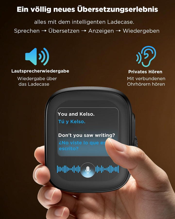 NE72 KI-Übersetzungskopfhörer mit eigenständigem Übersetzer im Ladecase, ohne Smartphone. 7 Modi &amp; 1