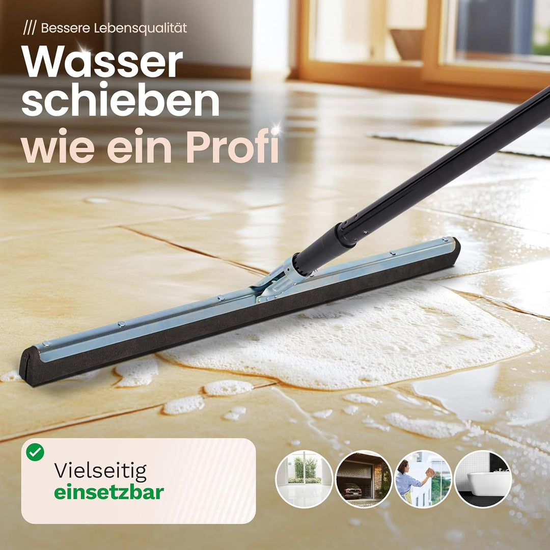 Novaliv Wasserschieber Bodenabzieher 60cm mit Stiel 137 cm Duschabzieher Abzieher Dusche Boden Abzie
