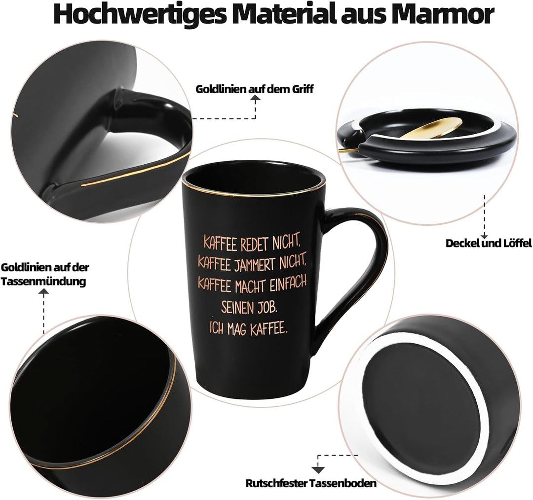 Diztoud Kaffeetasse Geschenk, Kaffee Geschenk, lustig Tasse mit spruch Kaffee macht einfach seinen J