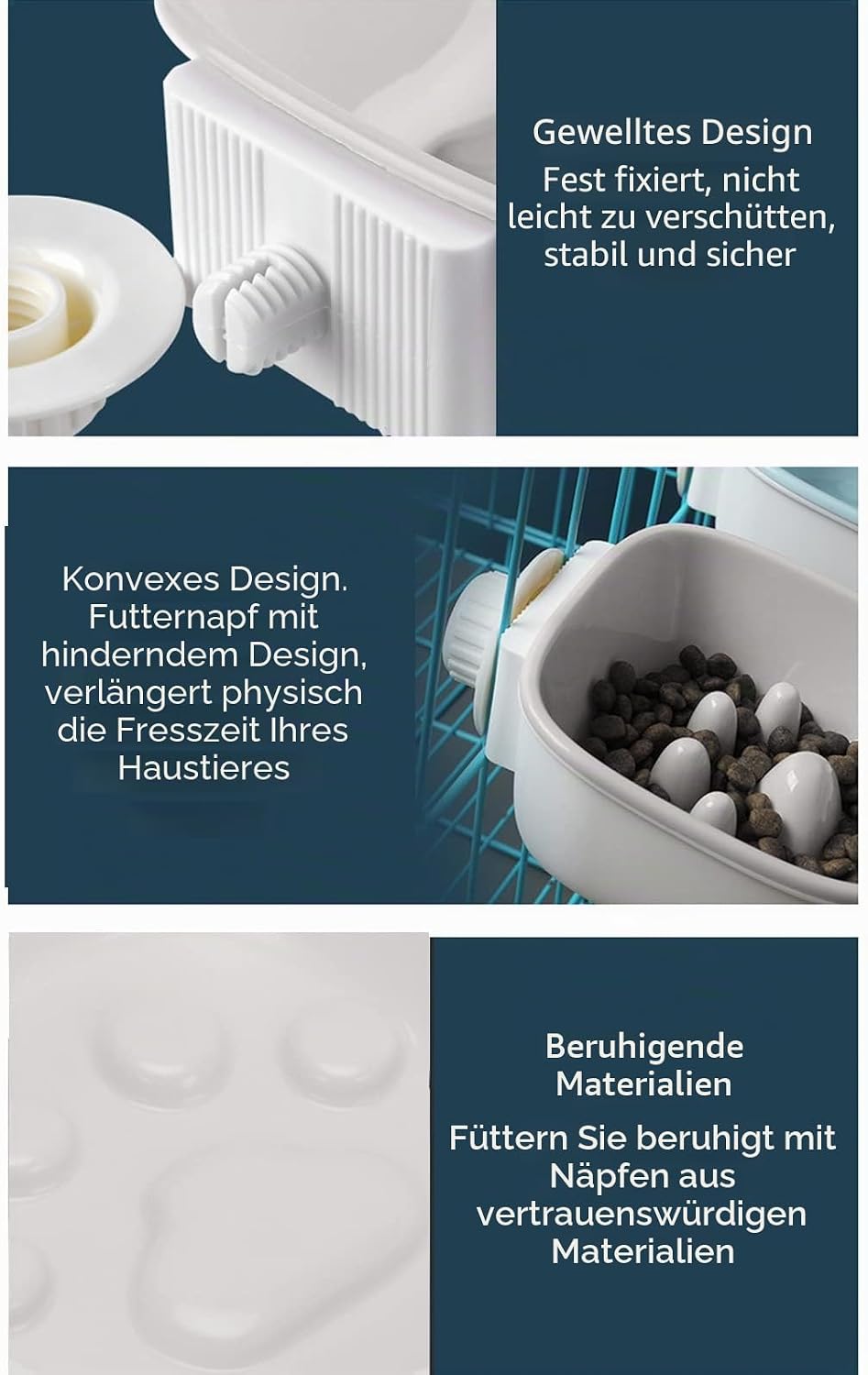 Hundefutternapf, Hundenapf für Hundekäfige aus Metall, Katzenkäfige, Vogelkäfige, hängende Zwinger,