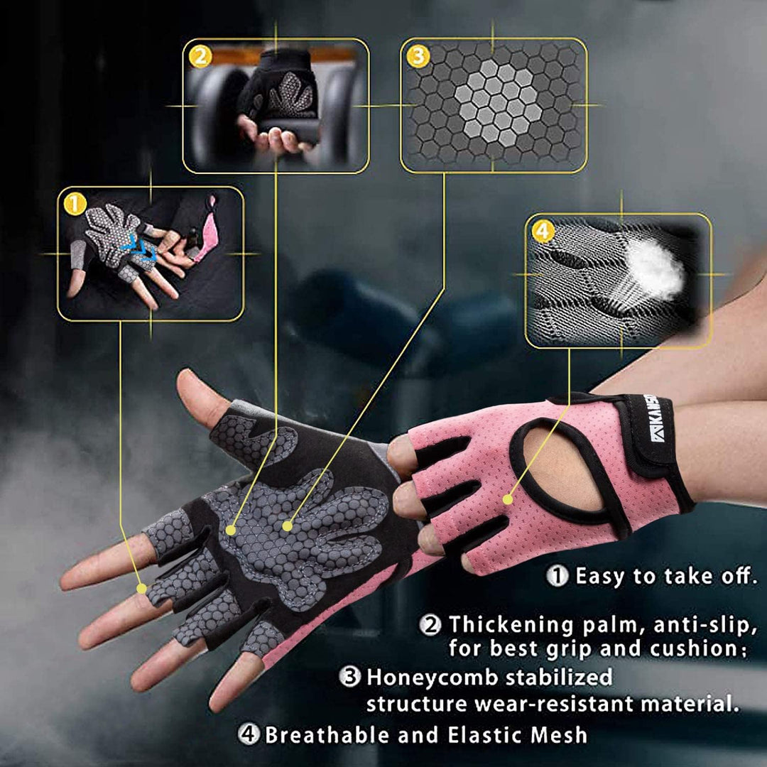 LIFECT Essential Atmungsaktive Trainingshandschuhe, fingerlose Trainingshandschuhe zum Gewichtheben