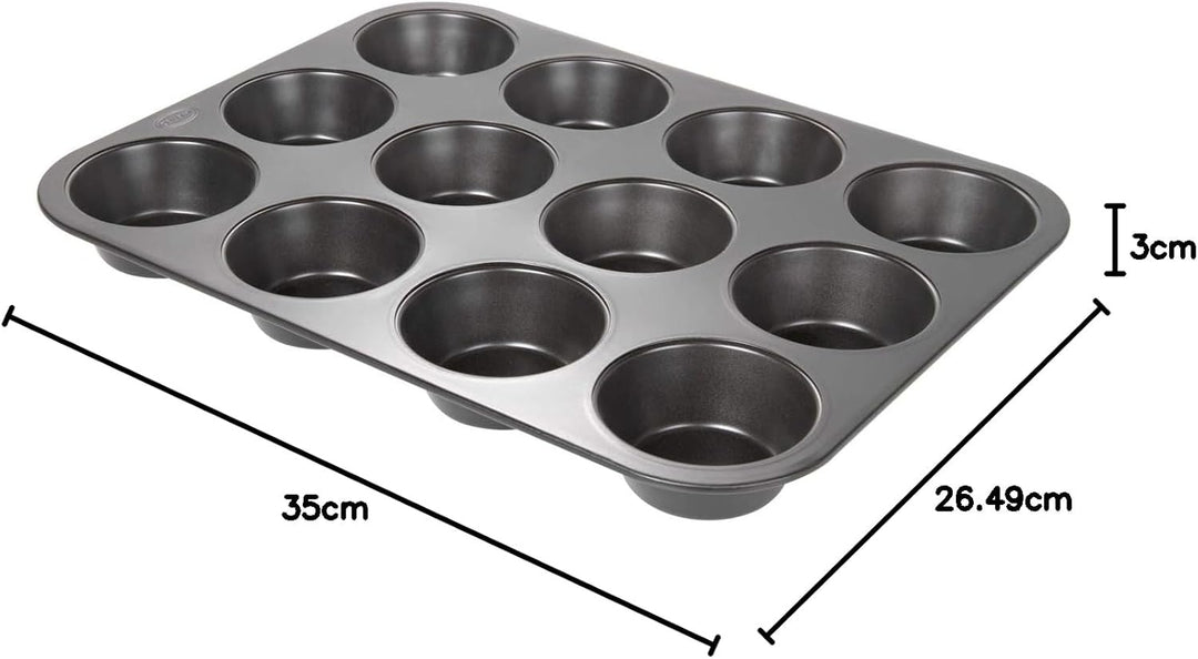 Wenco 545969 12er Muffinform, Spülmaschinengeeignet, Schwarz Version 2020, Version 2020