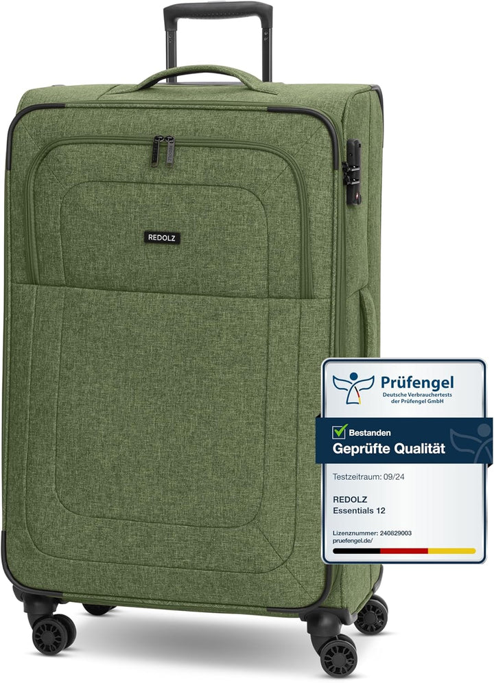 REDOLZ Weichschalen Koffer für Damen & Herren | Leichter Trolley 77 cm mit 4 Doppelrollen & TSA-Schl