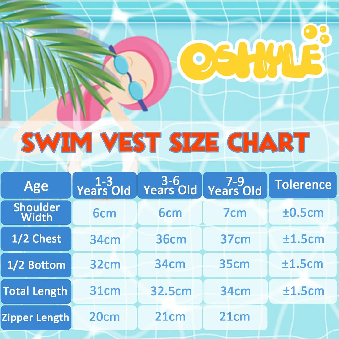 OSHYLE Kinder Schwimmweste - Jungen Mädchen Neopren Schwimmen Jacke Kleinkind Schwimmen Floating Neo