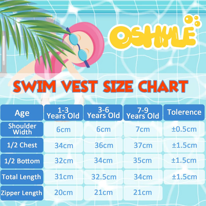 OSHYLE Kinder Schwimmweste - Jungen Mädchen Neopren Schwimmen Jacke Kleinkind Schwimmen Floating Neo