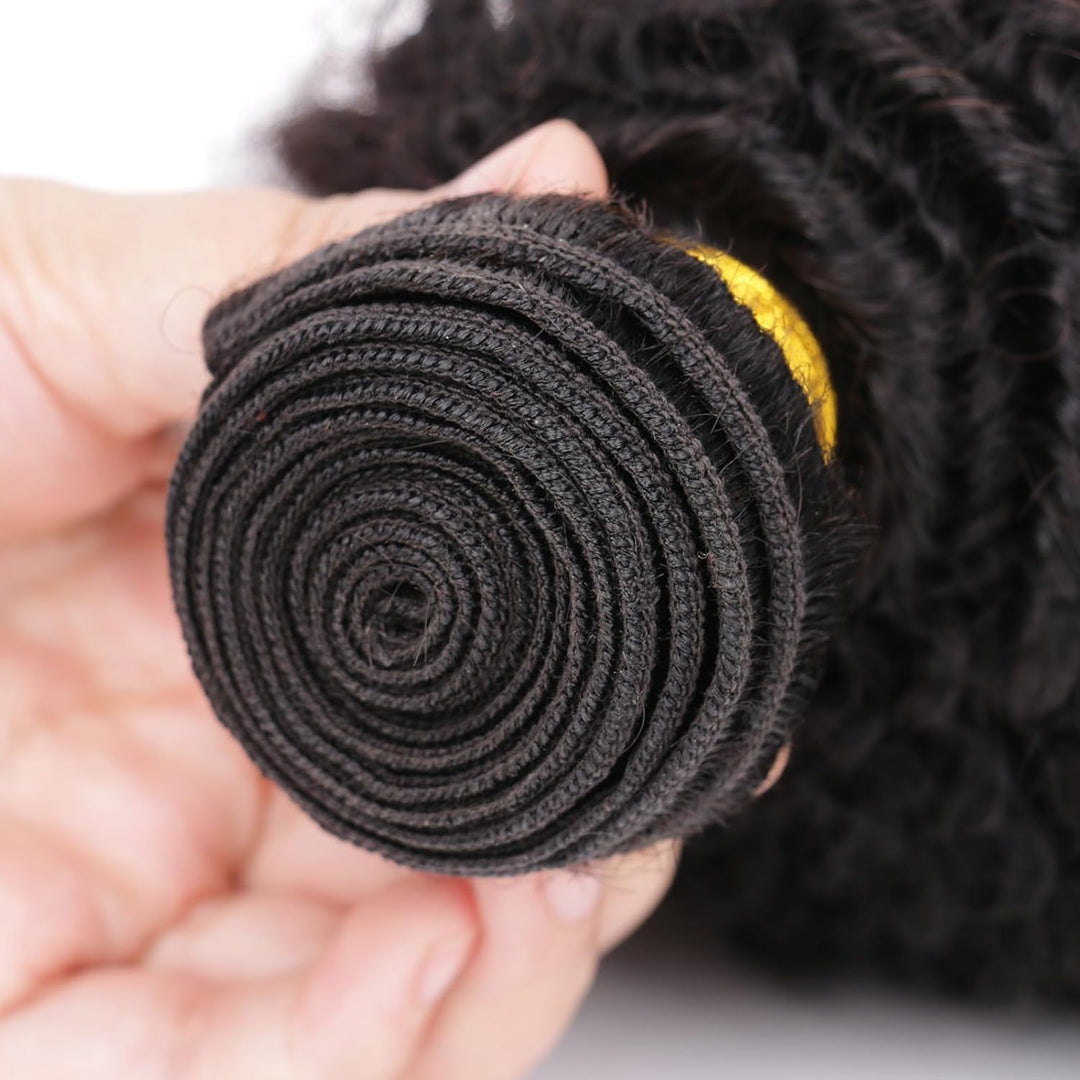 Human Hair Bundles for Black Women Mongolian Afro Kinky Curly Human Hair Extension Single Bundle Unp
