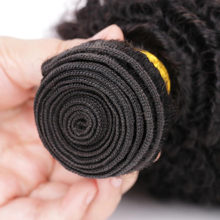 Human Hair Bundles for Black Women Mongolian Afro Kinky Curly Human Hair Extension Single Bundle Unp