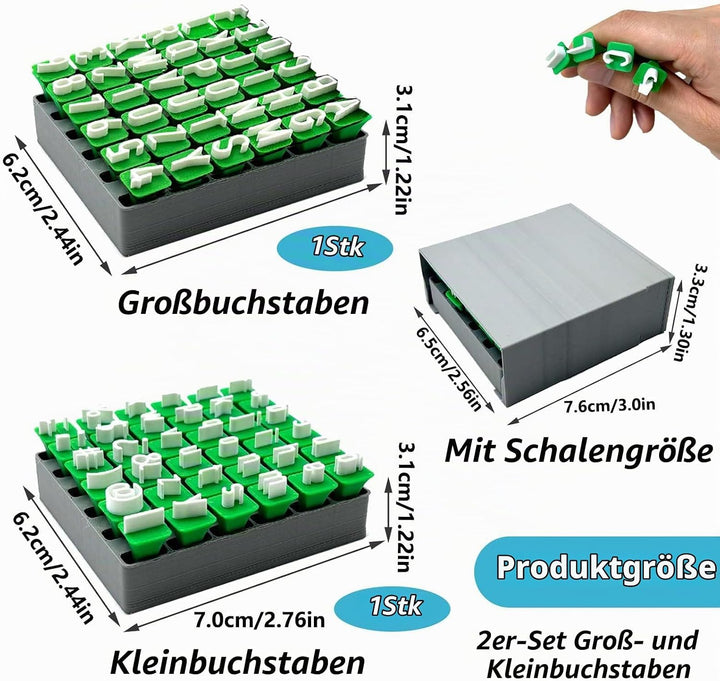 2 Stück Töpferstempel Buchstaben Set, FORMVERSITY Stempel Buchstaben Set, Buchstaben Stempel Ton Cla