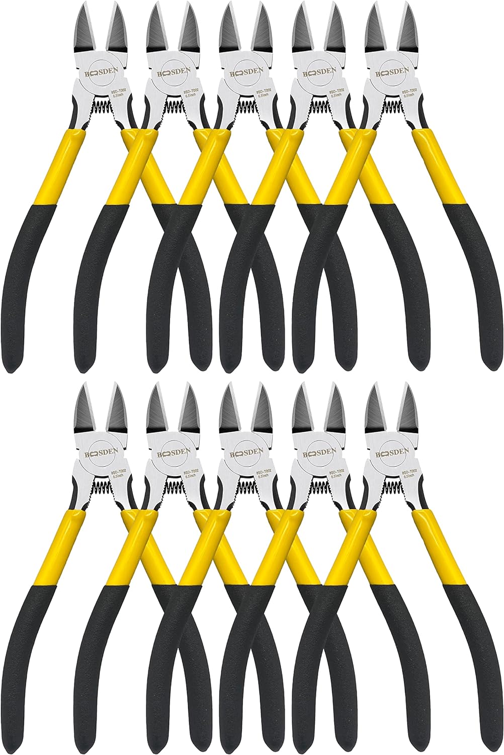BOOSDEN Seitenschneider 10 Stück, 165mm, Schneidzange, Drahtschneider,Kunststoffschneider, Seitensch